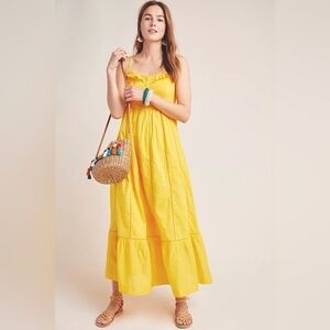 Anthropologie Maeve Arcadia Maxi Dress in marigold Size 0